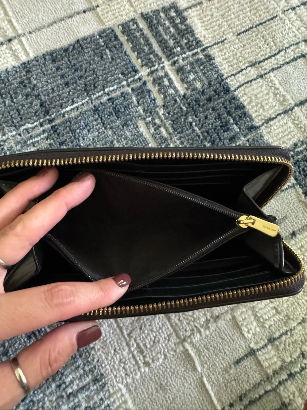 Coach large zip around clutch wallet